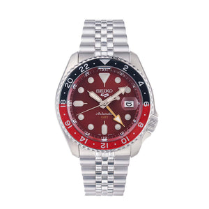 Seiko 5 Sports Thong Sia Limited Edition Red Dial Silver Steel Strap Watch For Men - SSK031K1 Buy Now By Seiko