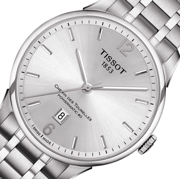 Tissot Chemin Des Tourelles Powermatic 80 Silver Dial Silver Steel Strap Watch For Men - T099.407.11.037.00 Buy Now By Tissot