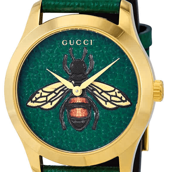 Gucci G Timeless Bee Green Dial Green Leather Strap Watch For Women - YA1264065 Buy Now By Gucci
