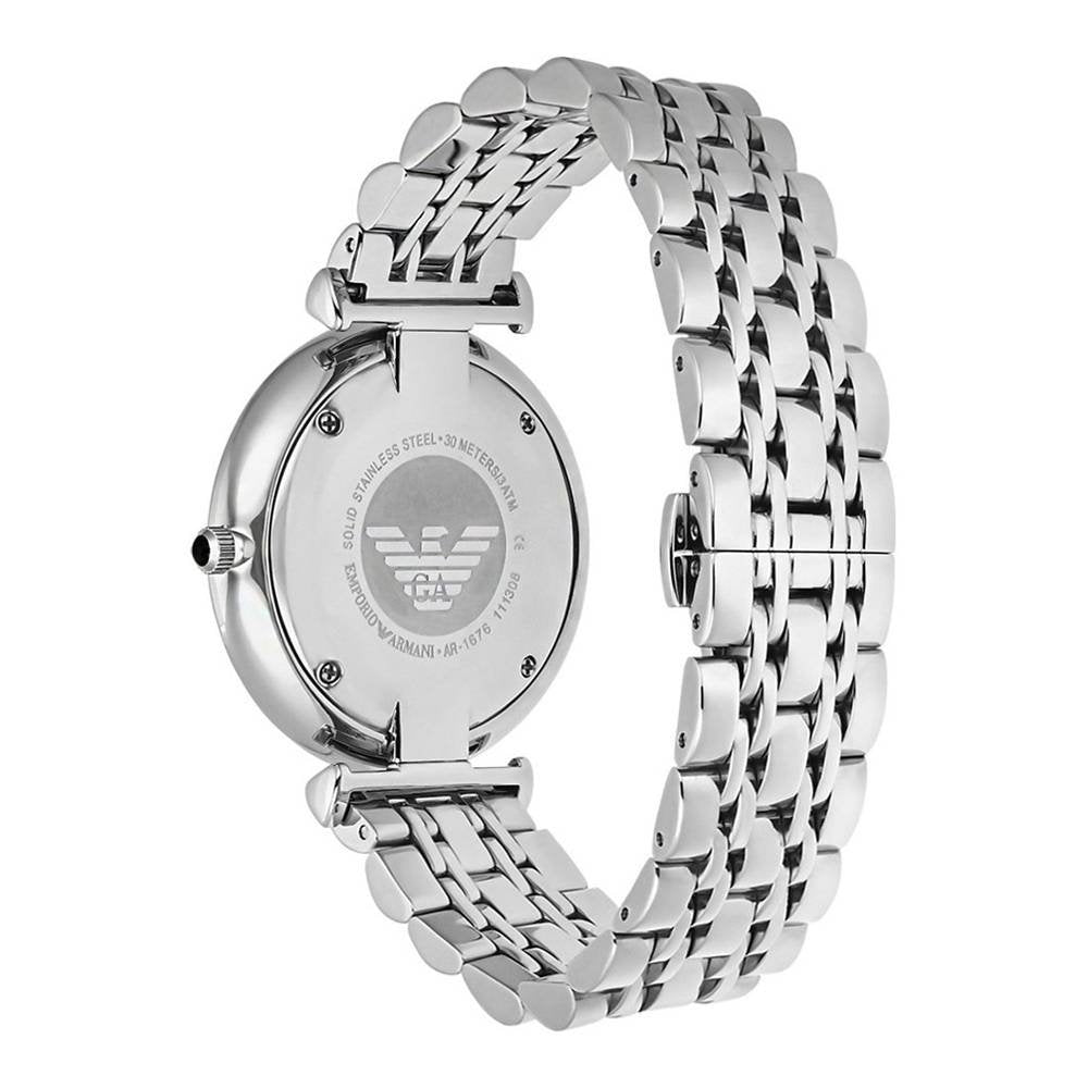 Emporio Armani Retro Black Dial Silver Steel Strap Watch For Men - AR1676 Buy Now By Emporio Armani