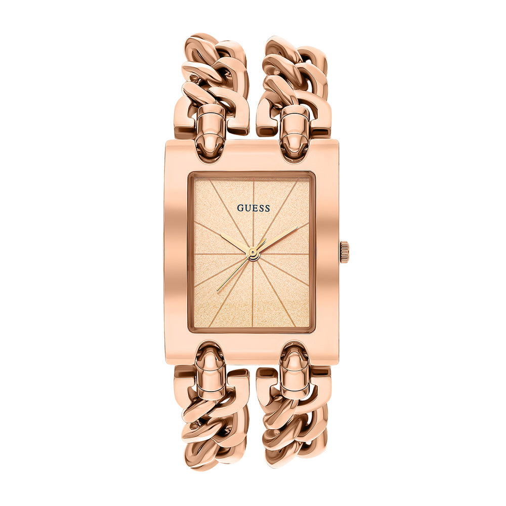 Guess Mod Heavy Metal Rose Gold Dial Rose Gold Steel Strap Watch For Women - W1117L3 Buy Now By Guess