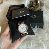 Coach Madison White Dial Black Leather Strap Watch for Women - 14503396 Buy Now By Coach