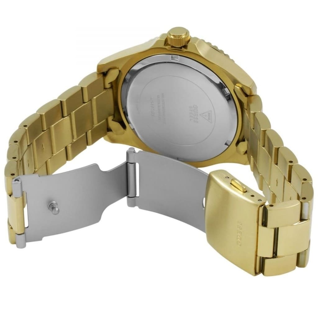 Guess Chaser Multifunction Blue Dial Gold Steel Strap Watch for Men - W0172G5 Buy Now By Guess