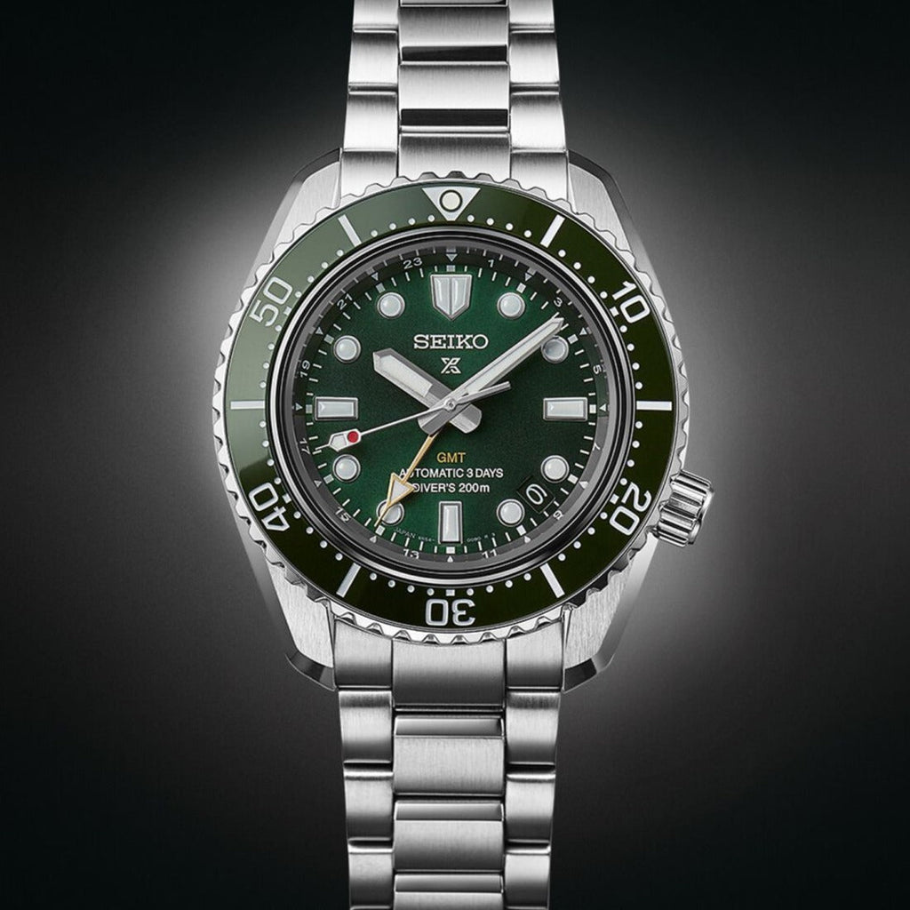 Seiko Prospex GMT Divers Automatic Marine Green Dial Silver Steel Strap Watch For Men - SPB381J1 Buy Now By Seiko