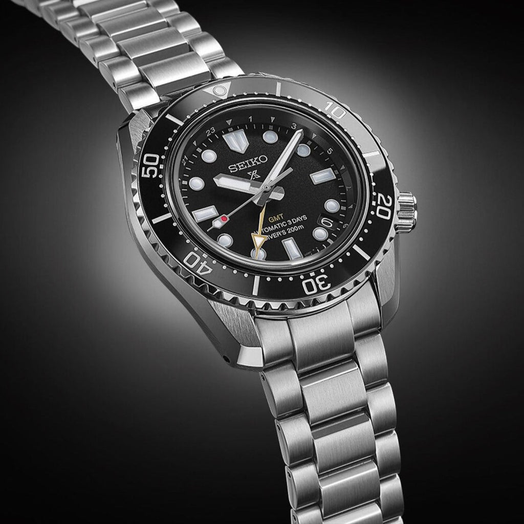 Seiko Prosprex Dark Depths GMT Automatic Black Dial Silver Steel Strap Watch For Men - SPB383J1 Buy Now By Seiko