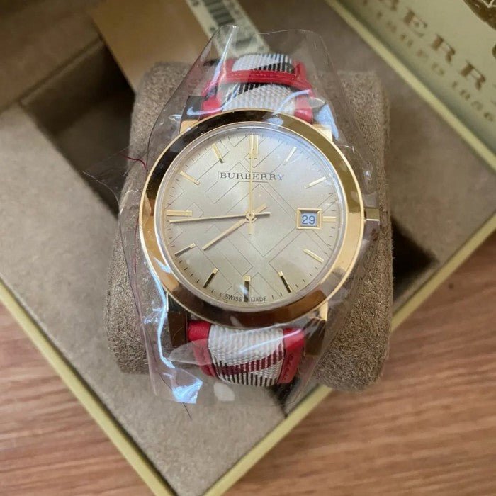 Burberry The City Champagne Dial Leather Strap Watch for Women - BU9139 Buy Now By Burberry