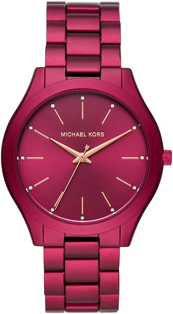 Michael Kors Slim Runway Red Dial Red Steel Strap Watch For Women - MK4505 Buy Now By Michael Kors