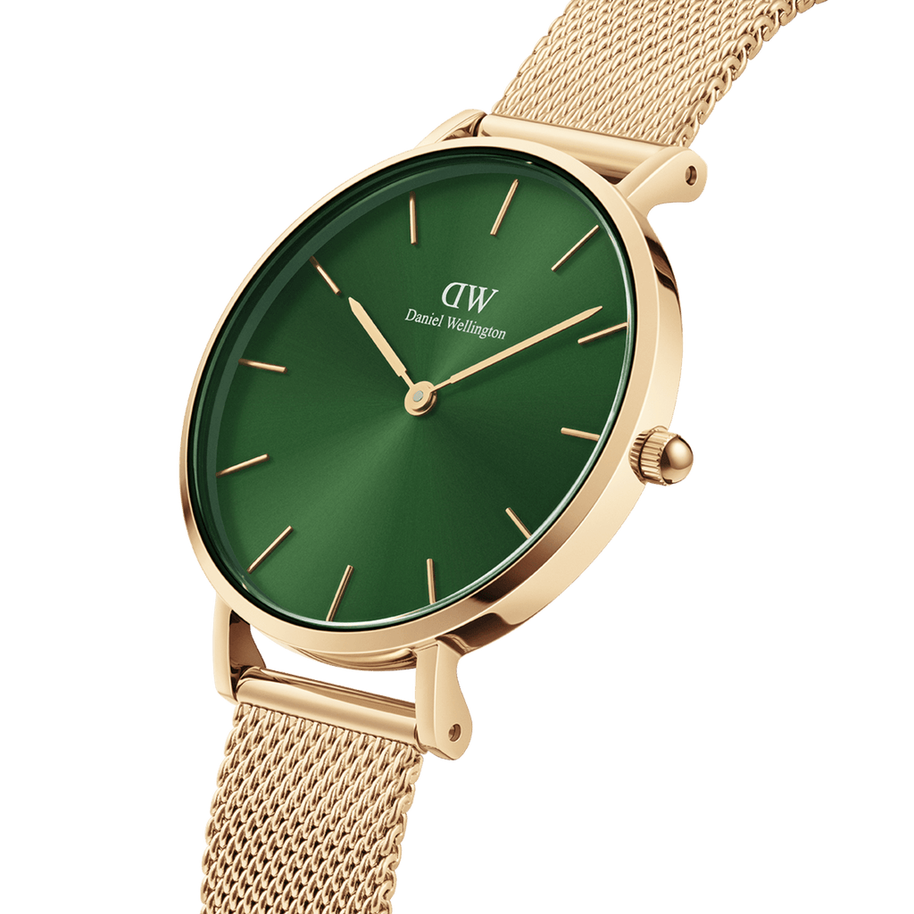 Daniel Wellington Petite Emerald Green Dial Gold Mesh Strap Watch For Women - DW00100480 Buy Now By Daniel Wellington