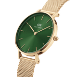 Daniel Wellington Petite Emerald Green Dial Gold Mesh Strap Watch For Women - DW00100480 Buy Now By Daniel Wellington