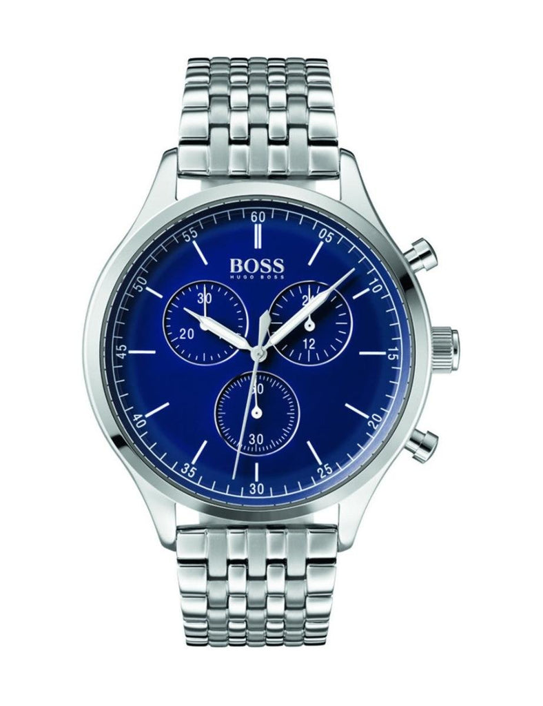 Hugo Boss Companion Blue Dial Silver Steel Strap Watch for Men - 1513653 Buy Now By Hugo Boss