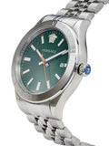 Versace Hellenyium Quartz Green Dial Silver Steel Strap Watch For Men - VEVK01021 Buy Now By Versace
