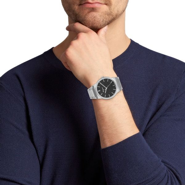 Salvatore Ferragamo Sapphire Bracelet Black Dial Silver Steel Strap Watch For Men - SFHP01124 Buy Now By Salvatore Ferragamo