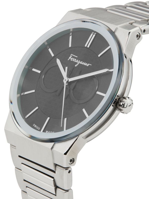 Salvatore Ferragamo Sapphire Bracelet Black Dial Silver Steel Strap Watch For Men - SFHP01124 Buy Now By Salvatore Ferragamo