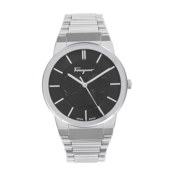 Salvatore Ferragamo Sapphire Bracelet Black Dial Silver Steel Strap Watch For Men - SFHP01124 Buy Now By Salvatore Ferragamo