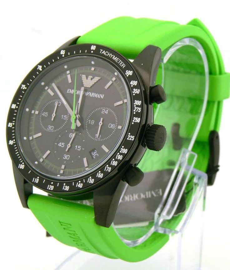 Emporio Armani Sports Analog Black Dial Green Rubber Strap Watch For Men - AR6115 Buy Now By Emporio Armani