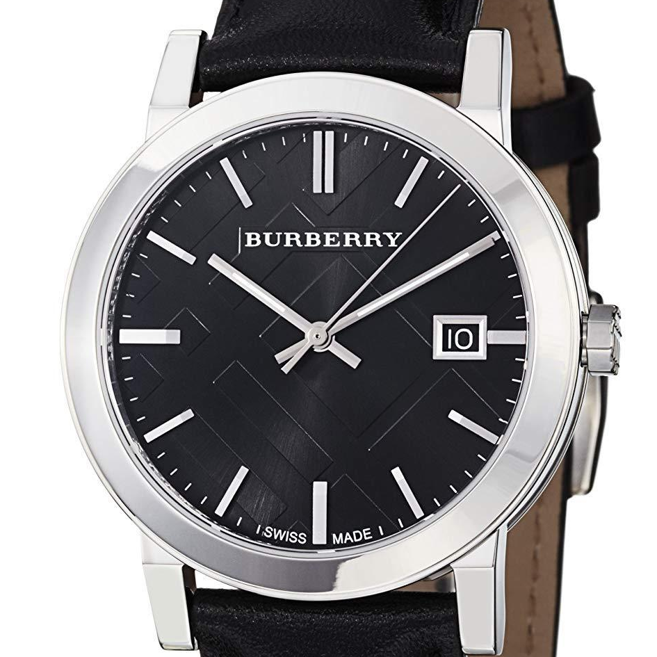 Burberry The City Black Dial Black Leather Strap Watch for Men - BU9009 Buy Now By Burberry