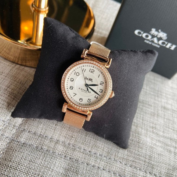 Coach Madison White Dial Rose Gold Mesh Bracelet Watch for Women - 14503398 Buy Now By Coach