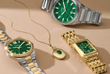 Fossil Raquel Three Hand Date Green Dial Gold Steel Strap Watch For Women - ES5341 Buy Now By Fossil