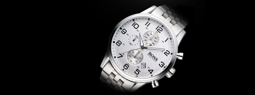 Hugo Boss Aeroliner Chronograph Quartz White Dial Silver Steel Strap Watch For Men - HB1512445 Buy Now By Hugo Boss
