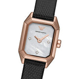 Emporio Armani Gioia Quartz Mother of Pearl Dial Black Leather Strap Watch For Women - AR11390 Buy Now By Emporio Armani