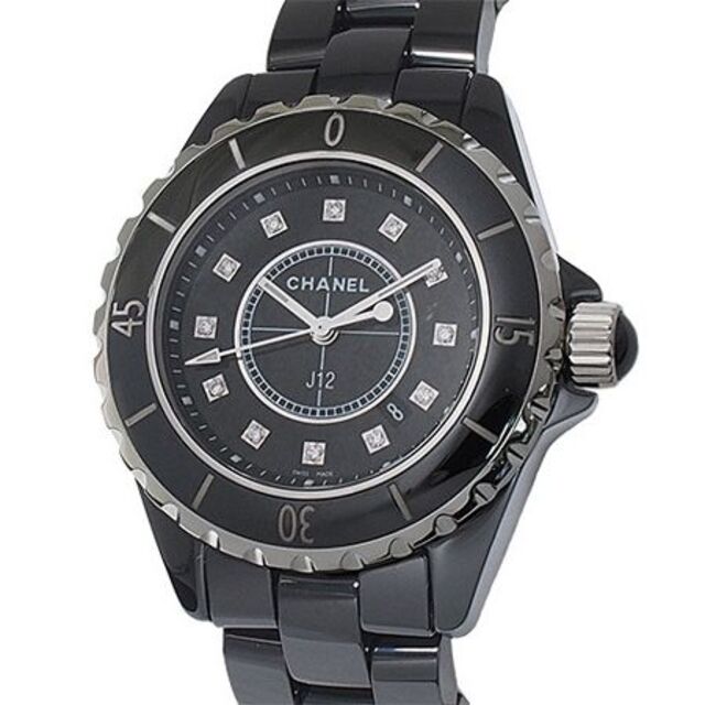 Chanel J12 Quartz Diamonds Black Dial Black Steel Strap Watch for Women - J12 H1625 Buy Now By Chanel