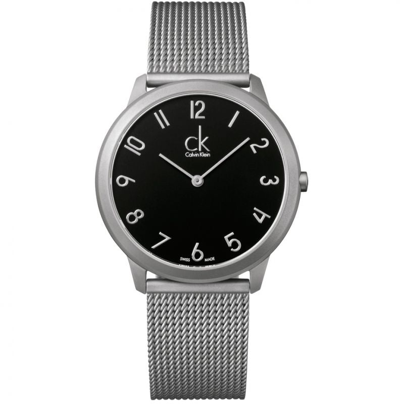 Calvin Klein Minimal Black Dial Silver Mesh Bracelet Watch for Women - K3M53151 Buy Now By Calvin Klein