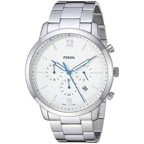 Fossil Neutra Chronograph White Dial Silver Steel Strap Watch for Men - FS5433 Buy Now By Fossil