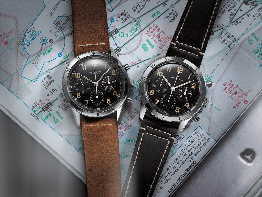 Breitling Avi Ref. 765 1964 Re Edition Black Dial Black Leather Strap Watch for Men - AB09451A1B1X1 Buy Now By Breitling