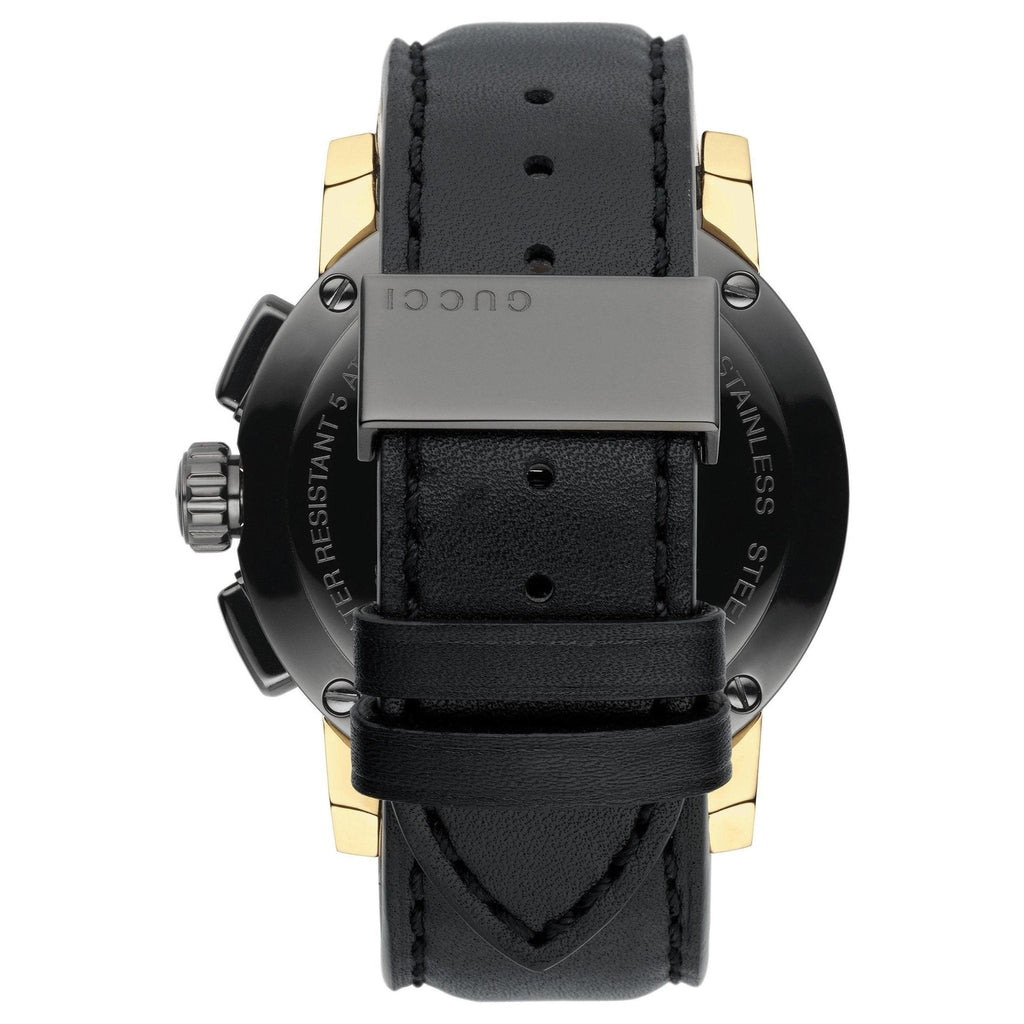 Gucci G Chrono Black Dial Black Leather Strap Watch For Men - YA101203 Buy Now By Gucci