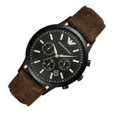 Emporio Armani Chronograph Black Dial Brown Leather Strap Watch For Men - AR11078 Buy Now By Emporio Armani