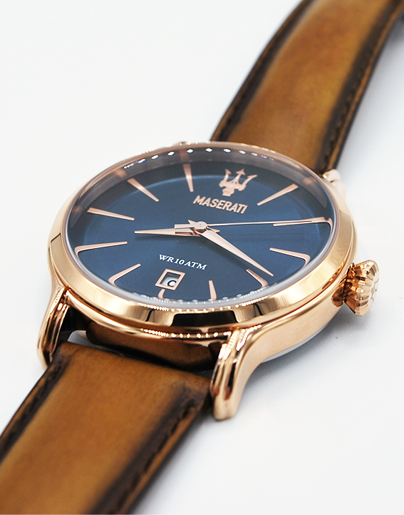 Maserati Epoca Blue Dial Brown Leather Strap Watch For Men - R8851118001 Buy Now By Maserati
