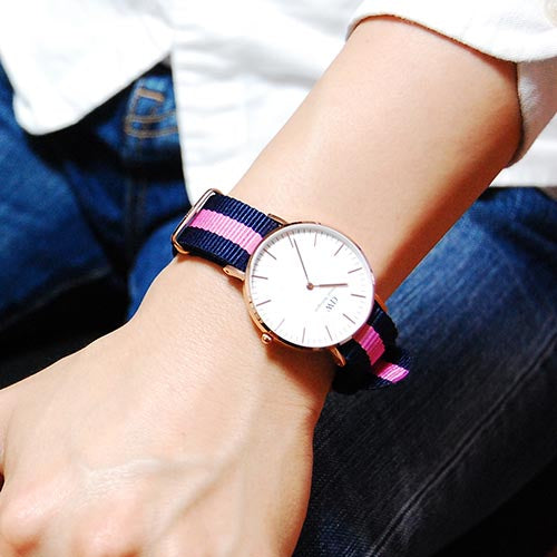 Daniel Wellington Classic Winchester White Dial Three Tone Nylon Strap Watch For Women - DW00100033 Buy Now By Daniel Wellington