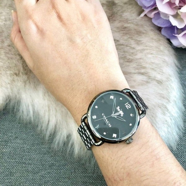 Coach Delancey Black Dial Black Steel Strap Watch For Women - 14502812 Buy Now By Coach