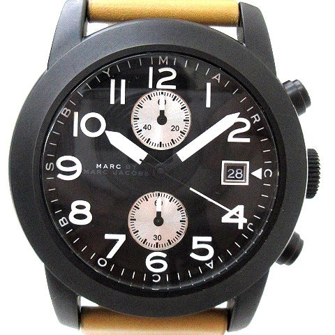 Marc Jacobs Larry Chronograph Black Dial Brown Leather Strap Watch for Men - MBM5053 Buy Now By Marc Jacobs
