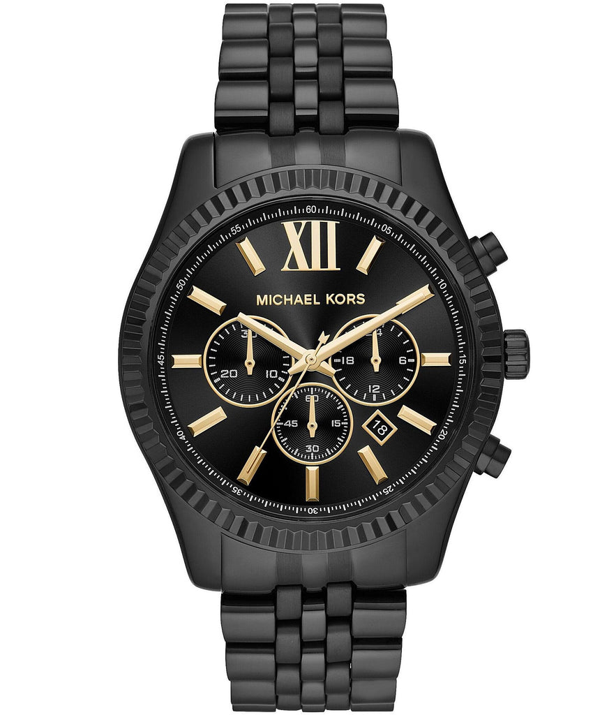 Michael Kors Lexington Chronograph Black Dial Black Steel Strap Watch for Men - MK8603 Buy Now By Michael Kors