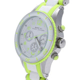 Marc Jacobs Rock Chronograph White Dial White & Green Silicone Strap Watch for Women - MBM2592 Buy Now By Marc Jacobs