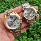 Michael Kors Bradshaw Chronograph Silver Dial Two Tone Steel Strap Watch For Women - MK5855 Buy Now By Michael Kors