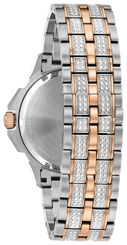 Bulova Octova Crystal Silver Dial Two Tone Steel Strap Watch for Men - 98C133 Buy Now By Bulova