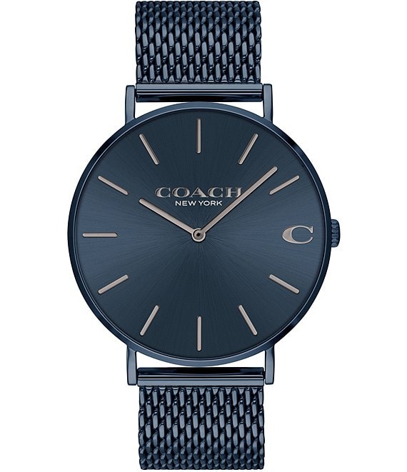 Coach Charles Blue Dial Blue Mesh Bracelet Watch for Men - 14602146 Buy Now By Coach