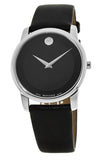 Movado Museum Black Dial Black Leather Strap Watch For Men - 606502 Buy Now By Movado