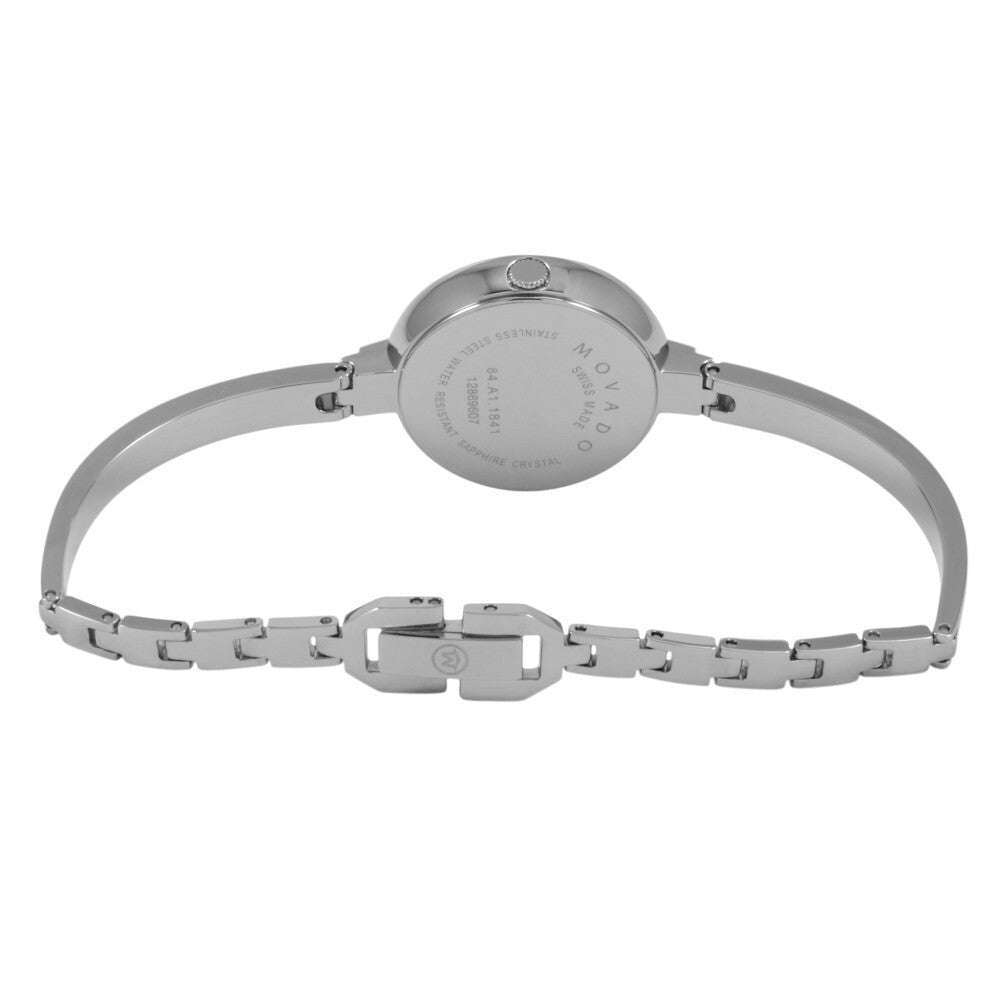 Movado Bela Black Dial Silver Steel Strap Watch For Women - 0606595 Buy Now By Movado