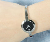 Movado Bela Black Dial Silver Steel Strap Watch For Women - 0606595 Buy Now By Movado