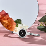 Movado Bela Black Dial Silver Steel Strap Watch For Women - 0606595 Buy Now By Movado