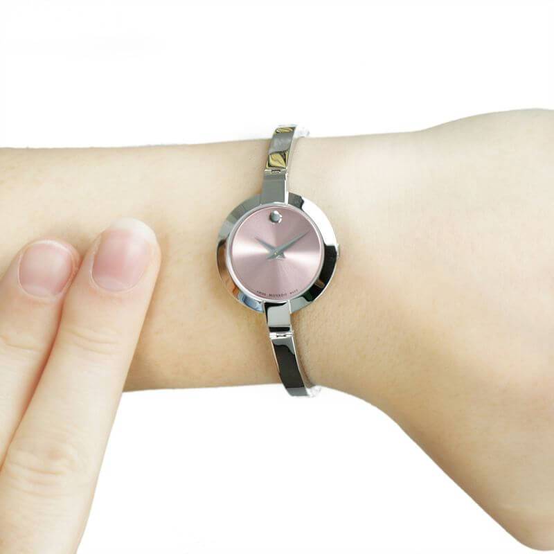 Movado Bela Museum Pink Dial Silver Steel Strap Watch For Women - 0606596 Buy Now By Movado