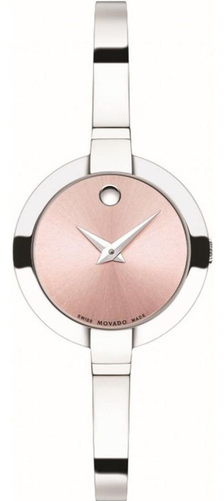 Movado Bela Museum Pink Dial Silver Steel Strap Watch For Women - 0606596 Buy Now By Movado