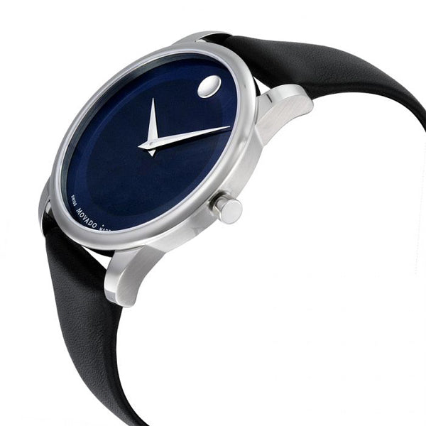 Movado Museum Classic Blue Dial Black Leather Strap Watch for Men - 606610 Buy Now By Movado