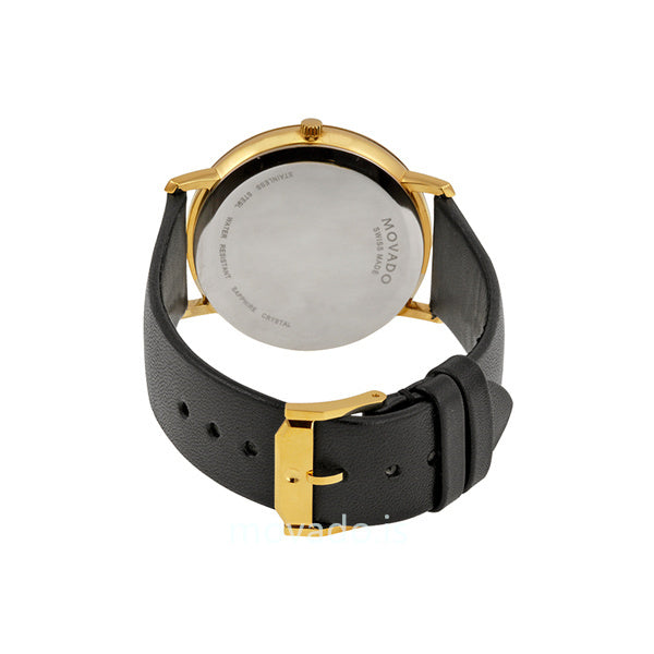 Movado TC Silver Dial Black Leather Strap Watch For Men - 606695 Buy Now By Movado