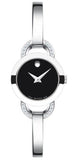 Movado Rondiro Diamonds Black Dial Silver Steel Strap Watch For Women - 0606798 Buy Now By Movado