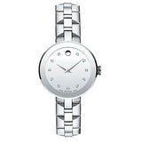 Movado Sapphire Diamonds Silver Dial Silver Steel Strap Watch For Women - 606814 Buy Now By Movado
