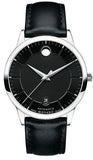 Movado 1881 Automatic Black Dial Black Leather Strap Watch for Men - 606873 Buy Now By Movado